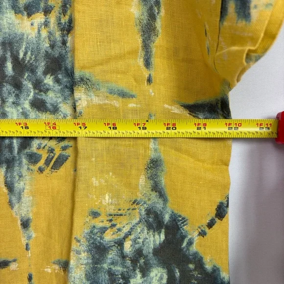Bellambia Italy 100% Linen Lagenlook Shirt Sz L Star Tie Dye Abstract Artsy NWT - Picture 3 of 14